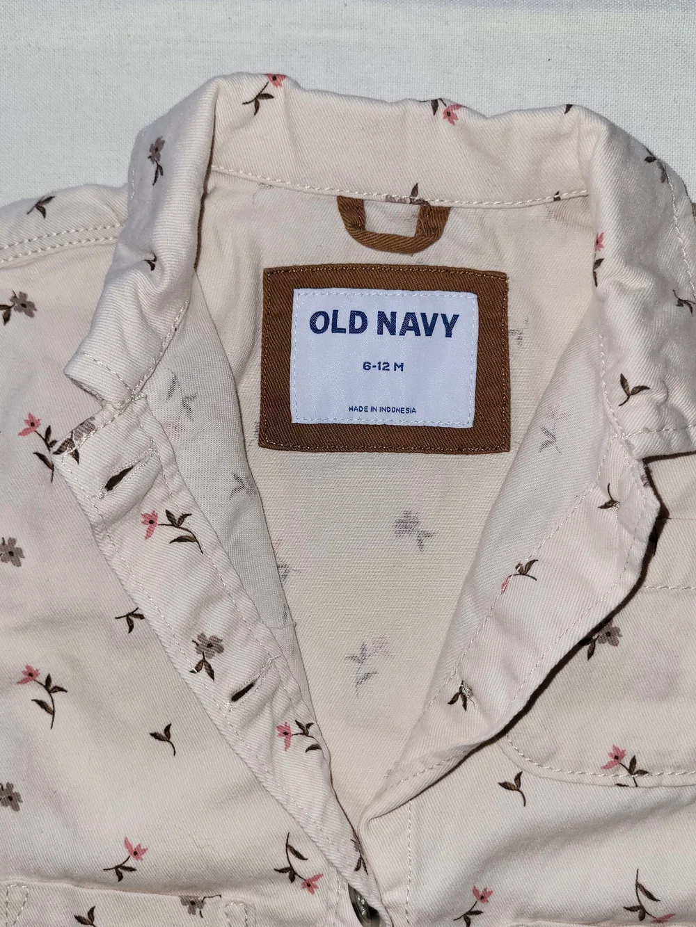 Old Navy Cream Floral Button-Front Jacket & Overall Set